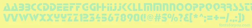 Start Font – Green Fonts on Yellow Background