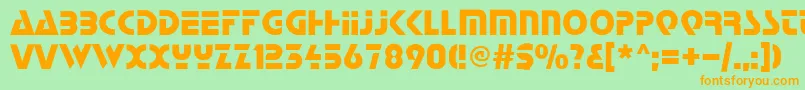 Start Font – Orange Fonts on Green Background