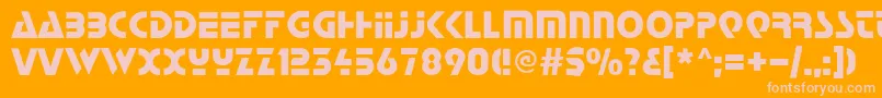 Fonte Start – fontes rosa em um fundo laranja