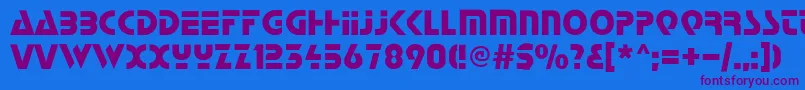 Start Font – Purple Fonts on Blue Background