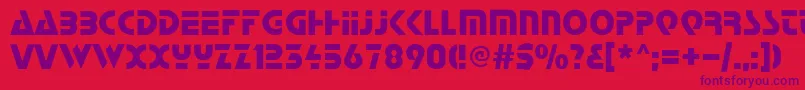 Start Font – Purple Fonts on Red Background