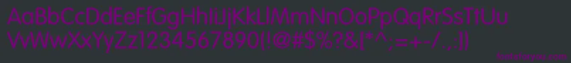 フォントVagroundedstdLight – 黒い背景に紫のフォント