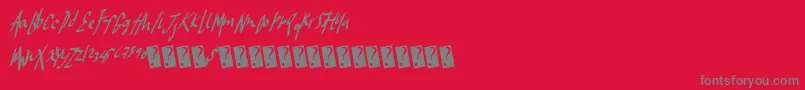 Frostywinter-Schriftart – Graue Schriften auf rotem Hintergrund
