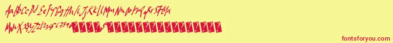 Frostywinter Font – Red Fonts on Yellow Background