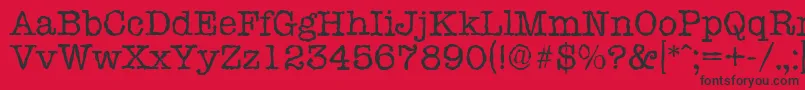 TypewriterrandomRegular Font – Black Fonts on Red Background