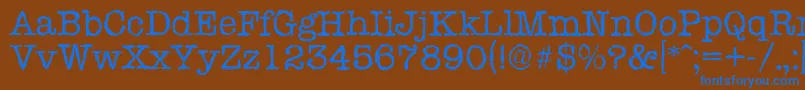 TypewriterrandomRegular Font – Blue Fonts on Brown Background