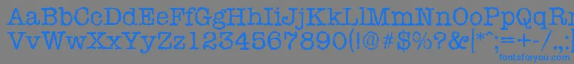 TypewriterrandomRegular-Schriftart – Blaue Schriften auf grauem Hintergrund
