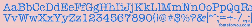 TypewriterrandomRegular Font – Blue Fonts on Pink Background