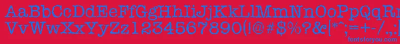 TypewriterrandomRegular Font – Blue Fonts on Red Background