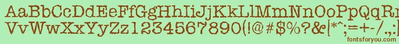 TypewriterrandomRegular Font – Brown Fonts on Green Background