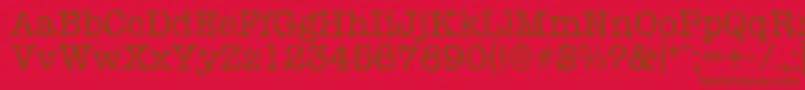 TypewriterrandomRegular Font – Brown Fonts on Red Background
