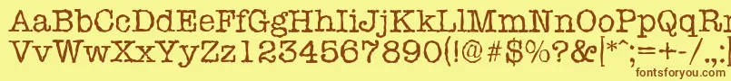 TypewriterrandomRegular Font – Brown Fonts on Yellow Background