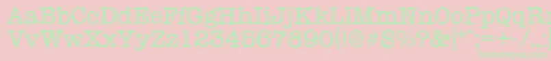 フォントTypewriterrandomRegular – ピンクの背景に緑の文字