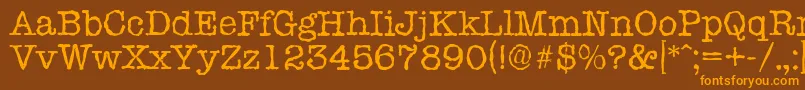 TypewriterrandomRegular Font – Orange Fonts on Brown Background