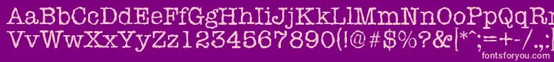 TypewriterrandomRegular Font – Pink Fonts on Purple Background