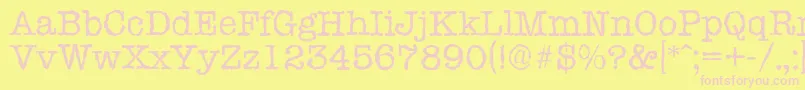 TypewriterrandomRegular-Schriftart – Rosa Schriften auf gelbem Hintergrund