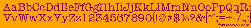 TypewriterrandomRegular Font – Purple Fonts on Orange Background