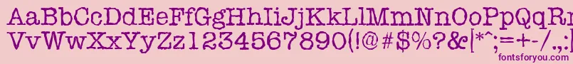 TypewriterrandomRegular Font – Purple Fonts on Pink Background