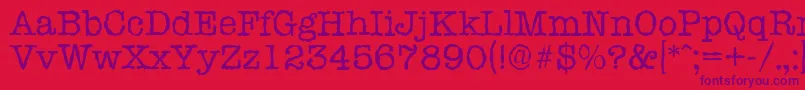 fuente TypewriterrandomRegular – Fuentes Moradas Sobre Fondo Rojo