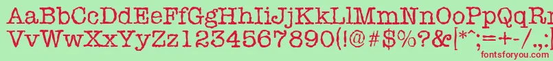 TypewriterrandomRegular Font – Red Fonts on Green Background