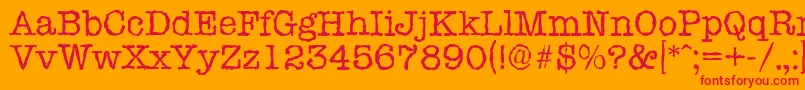 TypewriterrandomRegular Font – Red Fonts on Orange Background