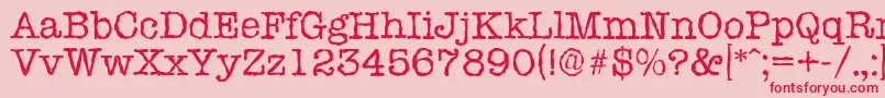 TypewriterrandomRegular Font – Red Fonts on Pink Background