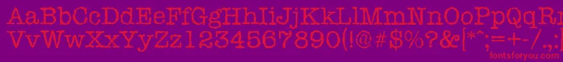 TypewriterrandomRegular Font – Red Fonts on Purple Background