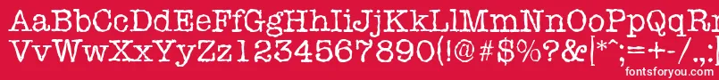Czcionka TypewriterrandomRegular – białe czcionki na czerwonym tle