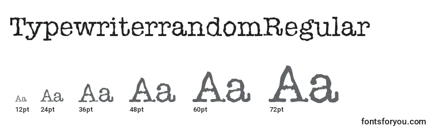 Размеры шрифта TypewriterrandomRegular