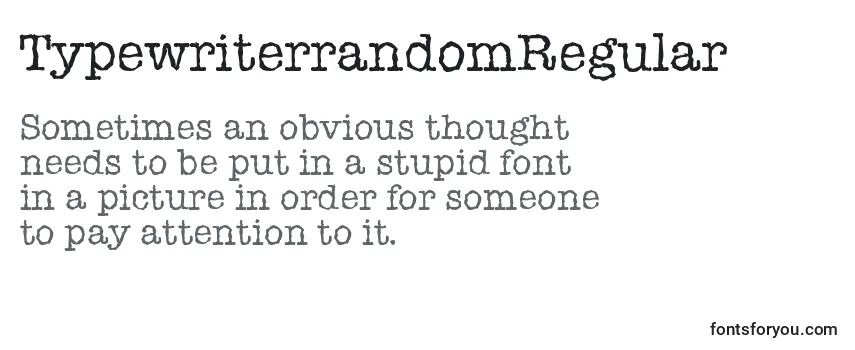 Шрифт TypewriterrandomRegular