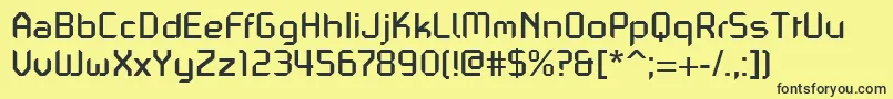 PfmechanicaaproRegular Font – Black Fonts on Yellow Background