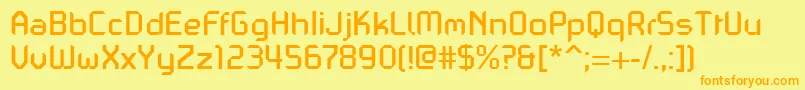 PfmechanicaaproRegular Font – Orange Fonts on Yellow Background