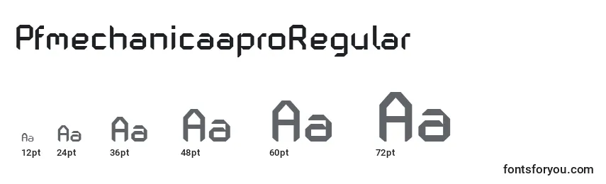 PfmechanicaaproRegular font sizes