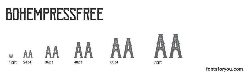 BohemPressFree Font Sizes