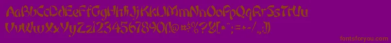 Rickshaw Font – Brown Fonts on Purple Background