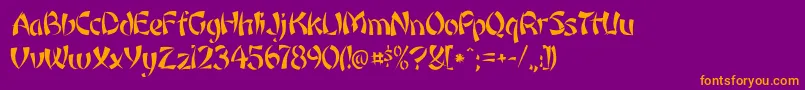 Rickshaw Font – Orange Fonts on Purple Background