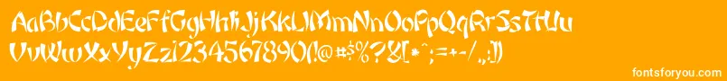 Rickshaw Font – White Fonts on Orange Background