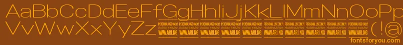 SpecifypersonalExplight Font – Orange Fonts on Brown Background