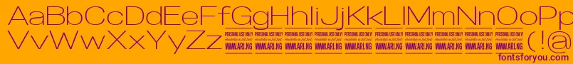 SpecifypersonalExplight Font – Purple Fonts on Orange Background