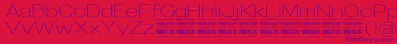 SpecifypersonalExplight Font – Purple Fonts on Red Background