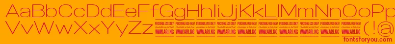 SpecifypersonalExplight-fontti – punaiset fontit oranssilla taustalla