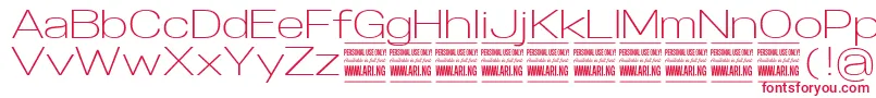 SpecifypersonalExplight Font – Red Fonts on White Background