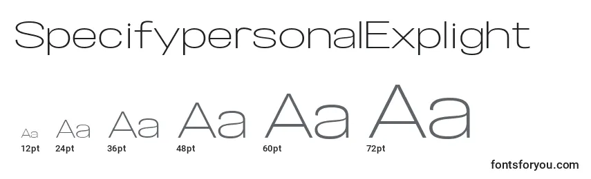 SpecifypersonalExplight Font Sizes