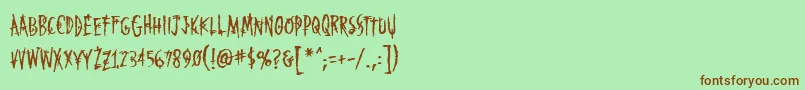 Markofthebeastbb Font – Brown Fonts on Green Background
