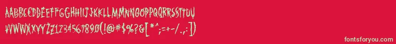 Markofthebeastbb Font – Green Fonts on Red Background