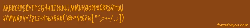 Markofthebeastbb Font – Orange Fonts on Brown Background