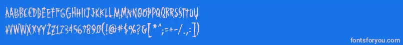 Markofthebeastbb Font – Pink Fonts on Blue Background