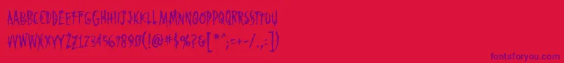 Czcionka Markofthebeastbb – fioletowe czcionki na czerwonym tle
