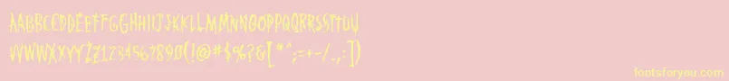 Markofthebeastbb-Schriftart – Gelbe Schriften auf rosa Hintergrund
