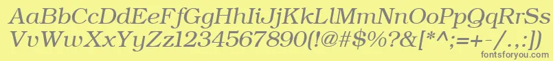 ErBukinistMacItalic Font – Gray Fonts on Yellow Background